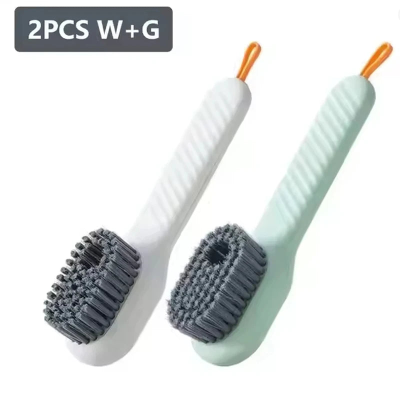 1/2PCS Multifunction Cleaning Shoe Brush Soft Automatic Liquid Shoe Brush Long Handle Clothes Soap Brush With Hook Clean Tool